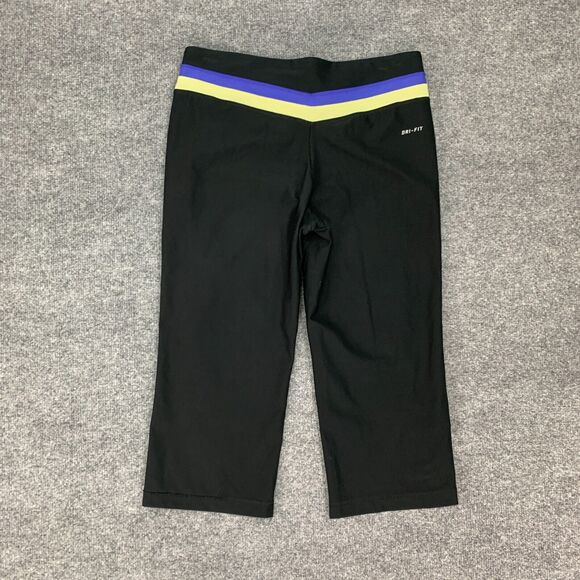Nike Dri Fit Capri Leggings Women S Small Black Pull On Stretch Cropped Athletic - Picture 3 of 12